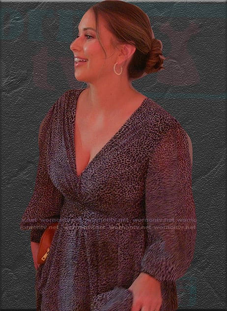 Nia’s black leopard print maxi dress on The Valley