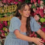 Nia’s blue check print dress on The Valley