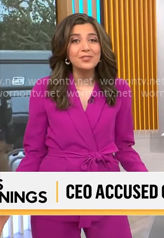 Nicole Sganga’s pink suit on CBS Mornings