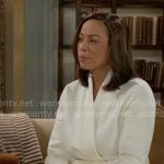 Nicole’s white embossed robe on Beyond the Gates