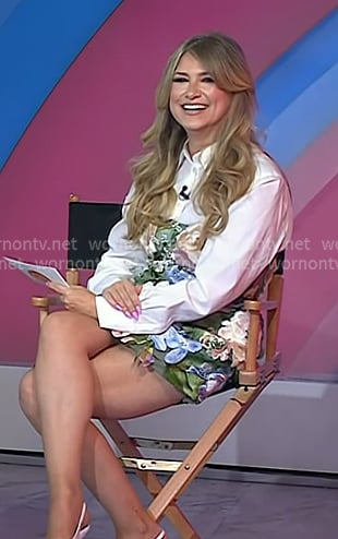 Nikki Novak’s floral embroidered mini dress on Today