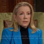 Nikki’s blue tweed blazer on The Young and the Restless