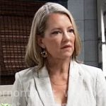 Nina's white striped blazer on General Hospital