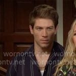 Noah’s navy striped shirt on The Young and the Restless