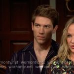 Noah’s navy striped shirt on The Young and the Restless