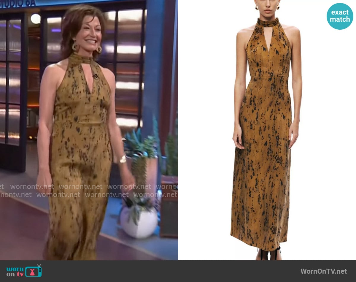 Nocturne Printed Halter-Neck Maxi Dress worn by Amy Grant on The Kelly Clarkson Show