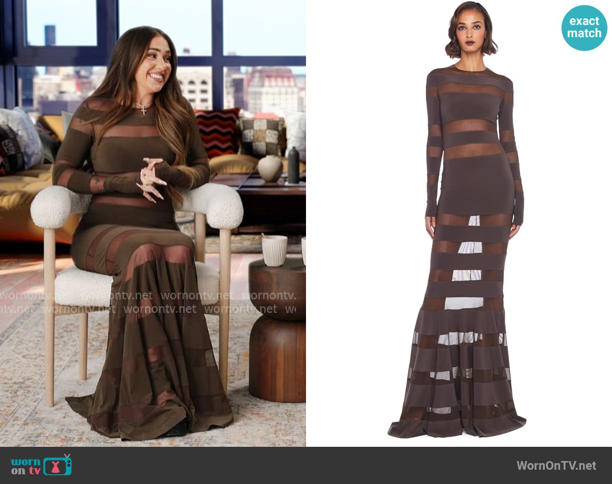 Norma Kamali Spliced Dress Fishtail Gown worn by Ariana Biermann on Next Gen NYC