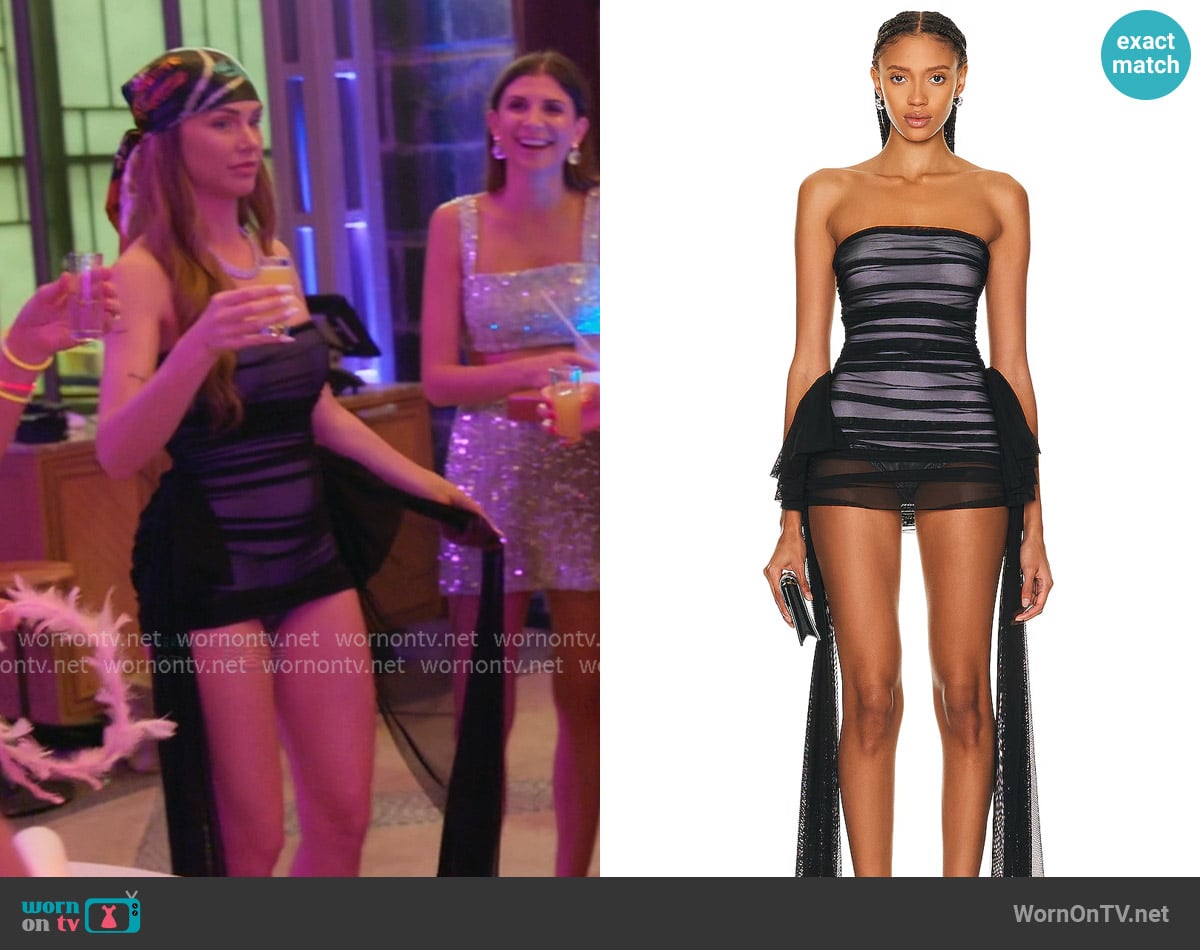 Norma Kamali Strapless Bill Pickleball Dress worn by Lala Kent on The Valley