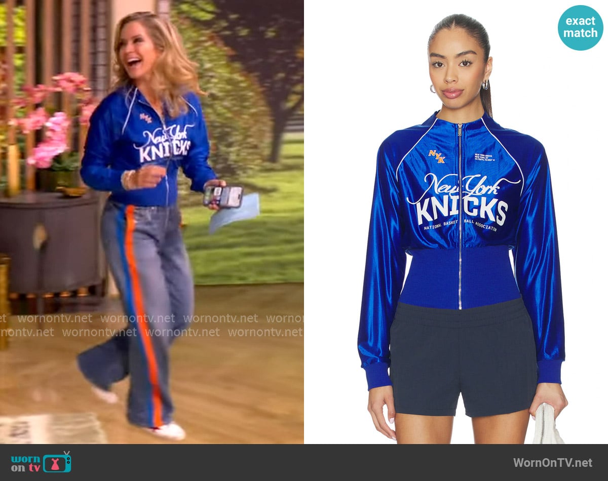 Off Season NY Knicks Cropped Track Jacket worn by Sara Haines on The View