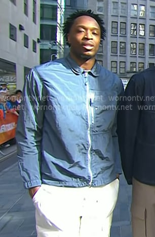 OG Anunoby’s light blue nylon jacket on Today