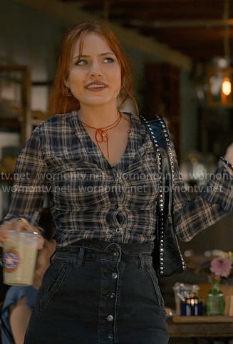 Olivia’s plaid shirt on Sweet Magnolias
