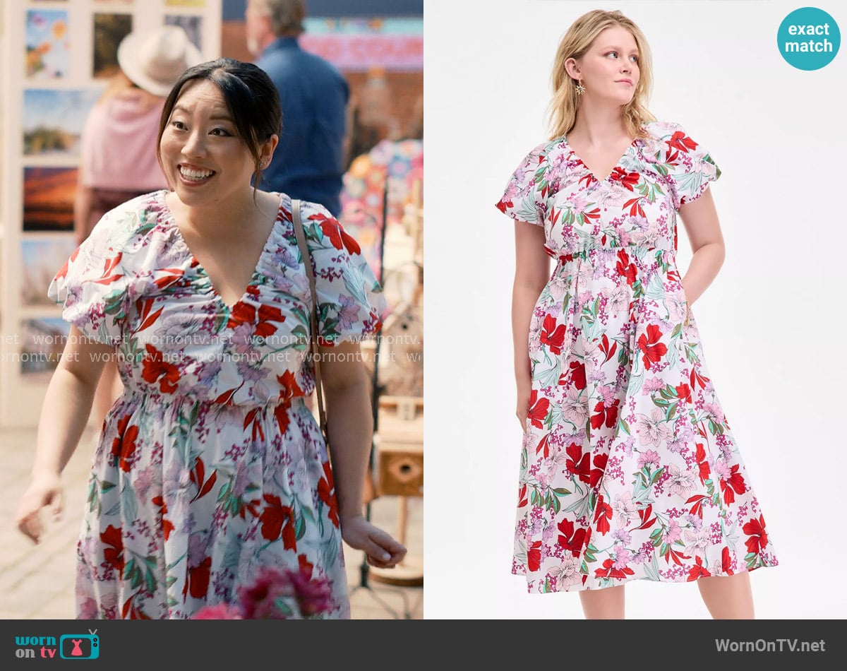 On 34th Puff-Sleeve Midi Dress