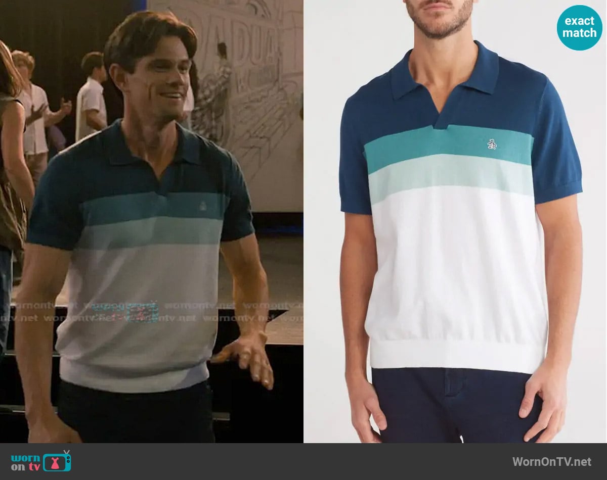 Original Penguin Stripe Cotton Jersey Polo