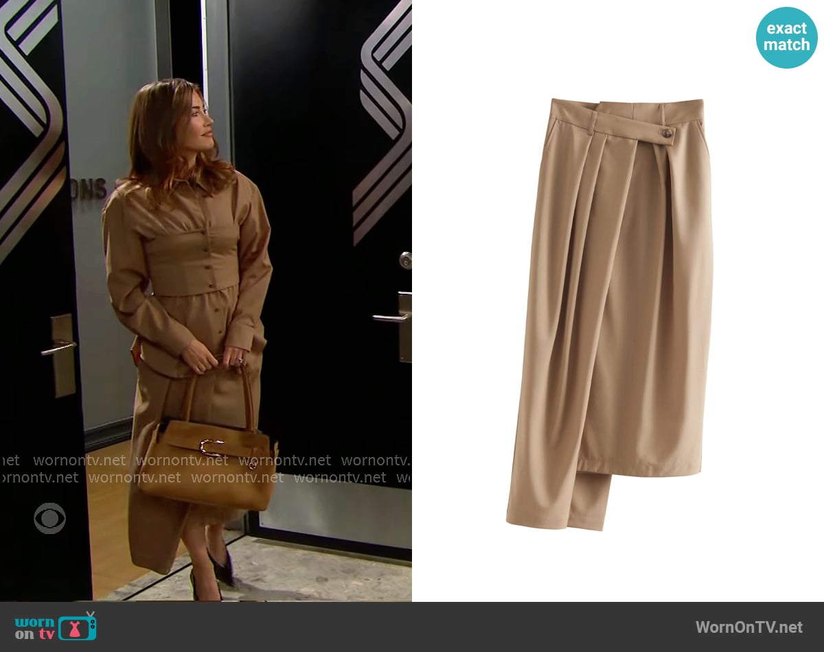 & Other Stories Asymmetric Skirt worn by Steffy Forrester (Jacqueline MacInnes Wood) on The Bold and the Beautiful