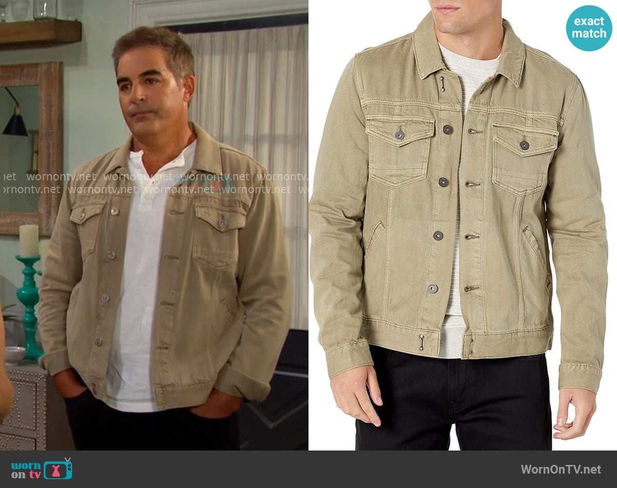 Paige Scout Denim Jacket in Vintage Raisin worn by Rafe Hernandez (Galen Gering) on Days of our Lives