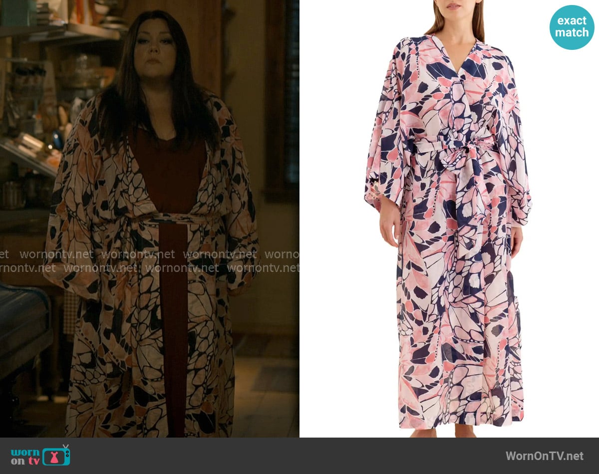 Papinelle Papillon Cotton & Silk Robe worn by Dana Sue Sullivan (Brooke Elliott) on Sweet Magnolias