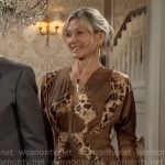 Patty’s leopard print dress and panther spike necklace on The Young and the Restless