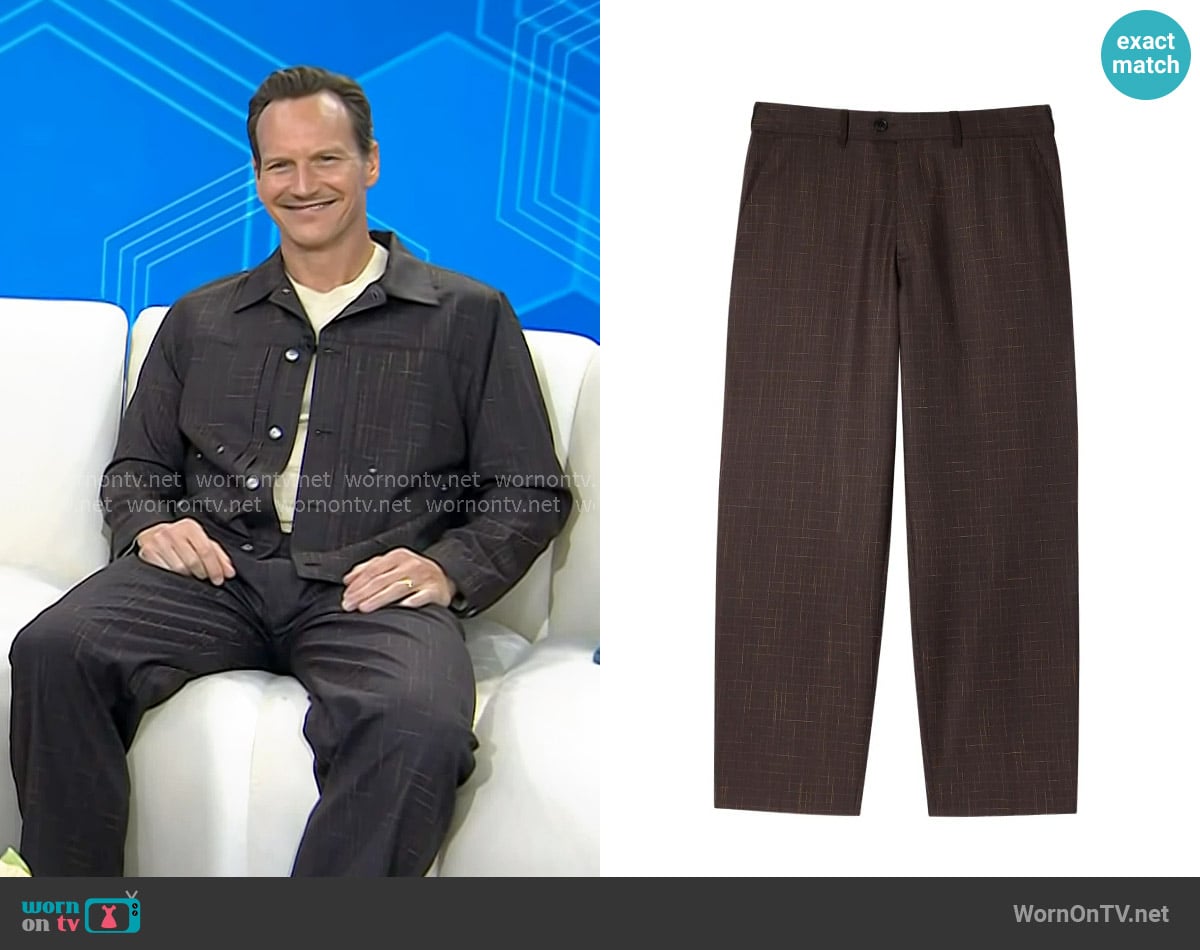 Patrick Wilson’s brown check pants on Today