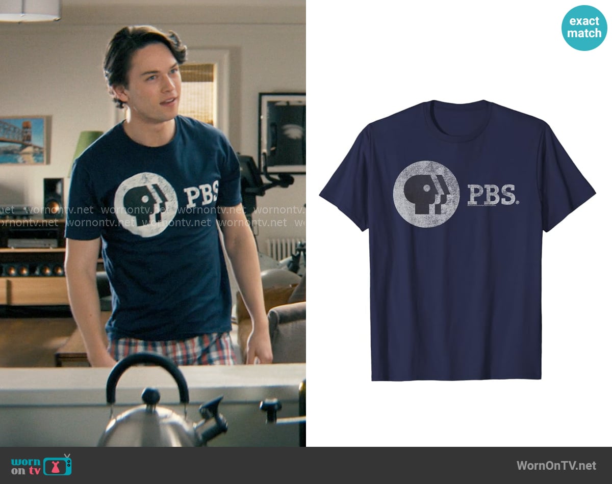 PBS Distressed Vintage Logo T-shirt worn by Josh Teitelbaum (Jack Martin) on Not Suitable For Work