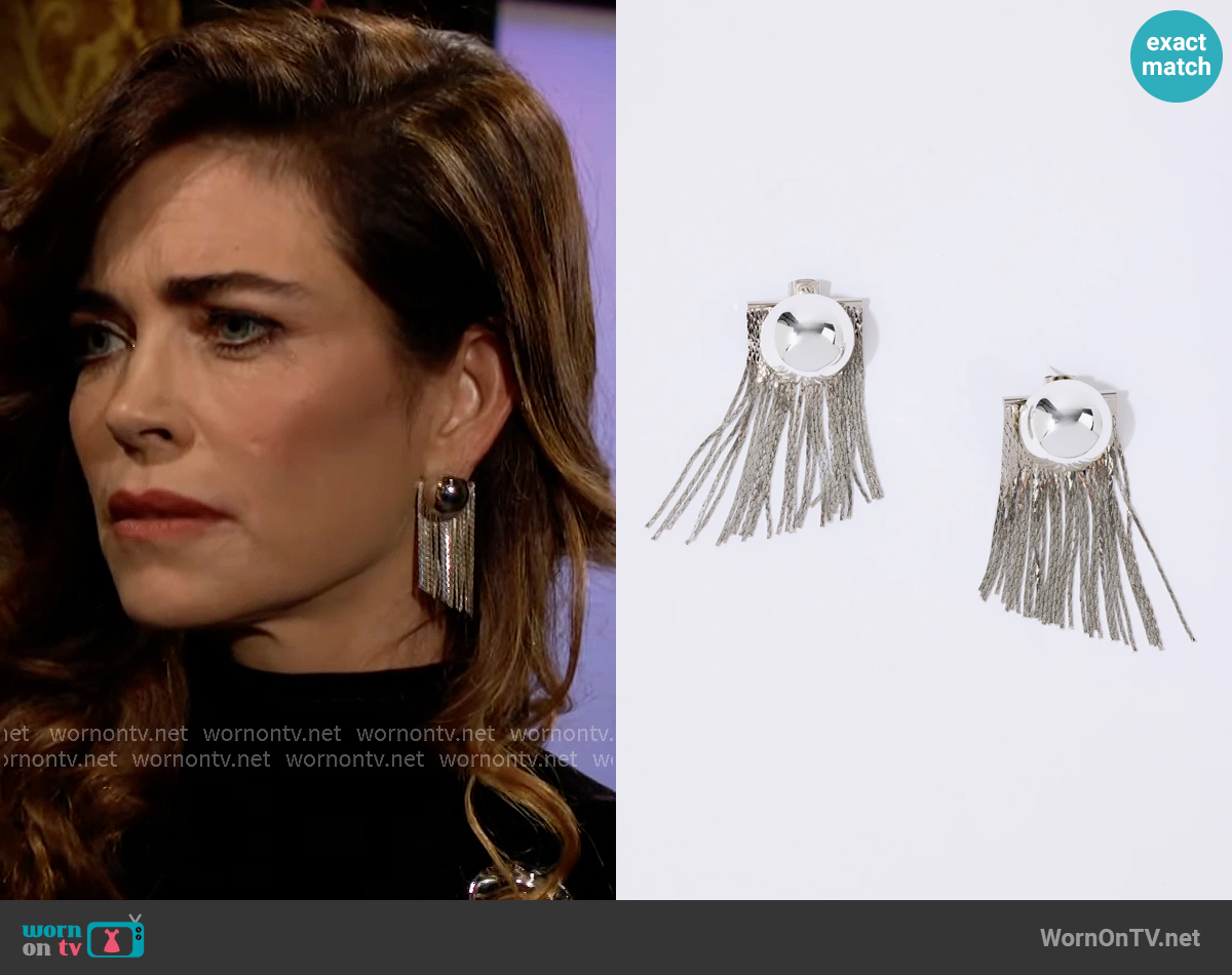 Pearl Octopuss.y Medusa Studs Silver worn by Victoria Newman (Amelia Heinle) on The Young and the Restless