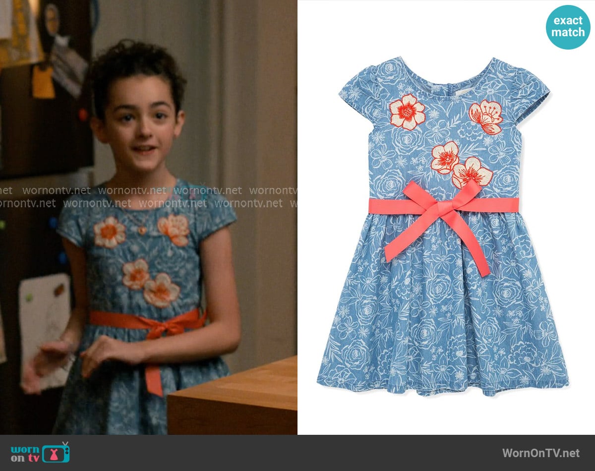 Peek Kids Floral Dress in Blue worn by Katie Townsend (Ella Grace Helton) on Sweet Magnolias