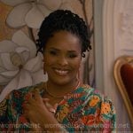 Peggy’s tropical print dress on Sweet Magnolias
