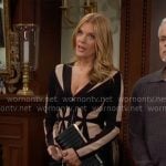 Phyllis’s black geometric mesh panel top on The Young and the Restless