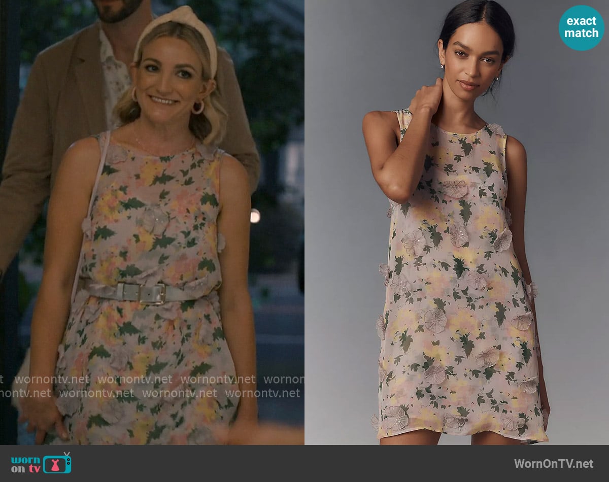 Pinnacle by Shruti Sancheti Sheer Floral Mini Dress worn by Noreen Fitzgibbons (Jamie Lynn Spears) on Sweet Magnolias