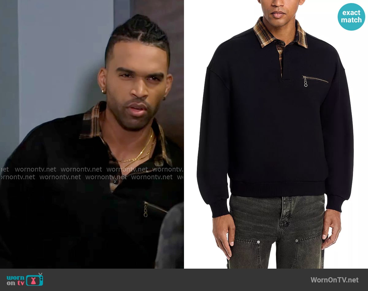 Pleasures Town Polo Jacket With Contrast Collar worn by Izaiah Hawthorne (David Lami Friebe) on Beyond the Gates