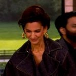 Poorna Jagannathan's oversized denim jacket on The View
