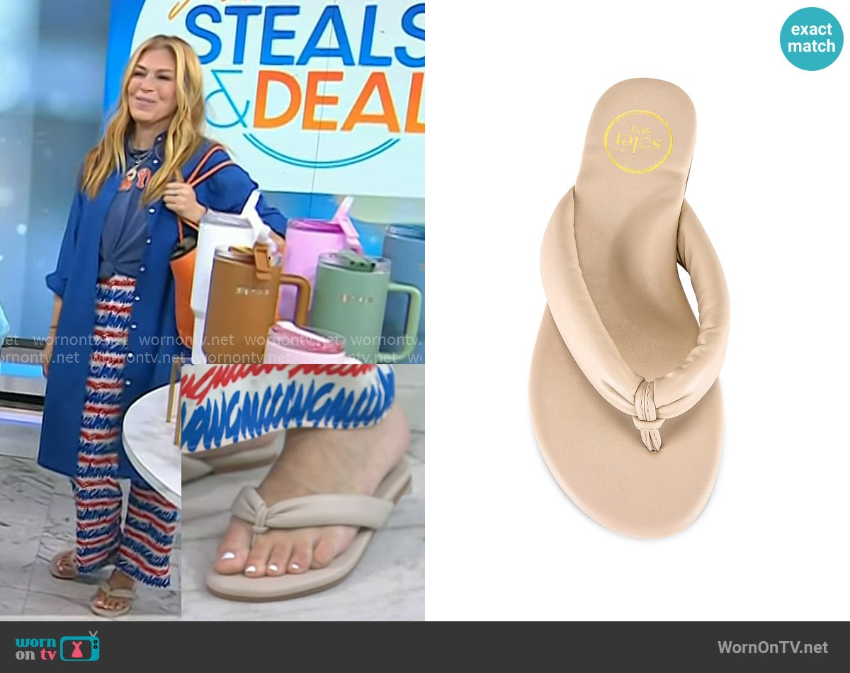 Solei Sea Gisel Sandal in Sand worn by Jill Martin on Today