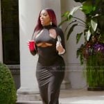 Porsha’s black cutouts dress on The Real Housewives of Atlanta