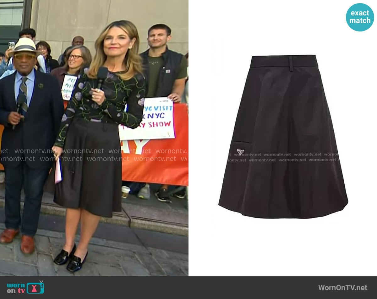Prada Nylon Gabardine Skirt worn by Savannah Guthrie on Today
