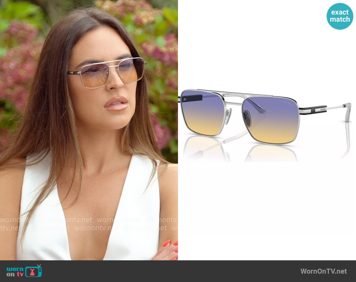 Prada Square-frame sunglasses worn by Kelsey Swanson on The Real Housewives of Rhode Island