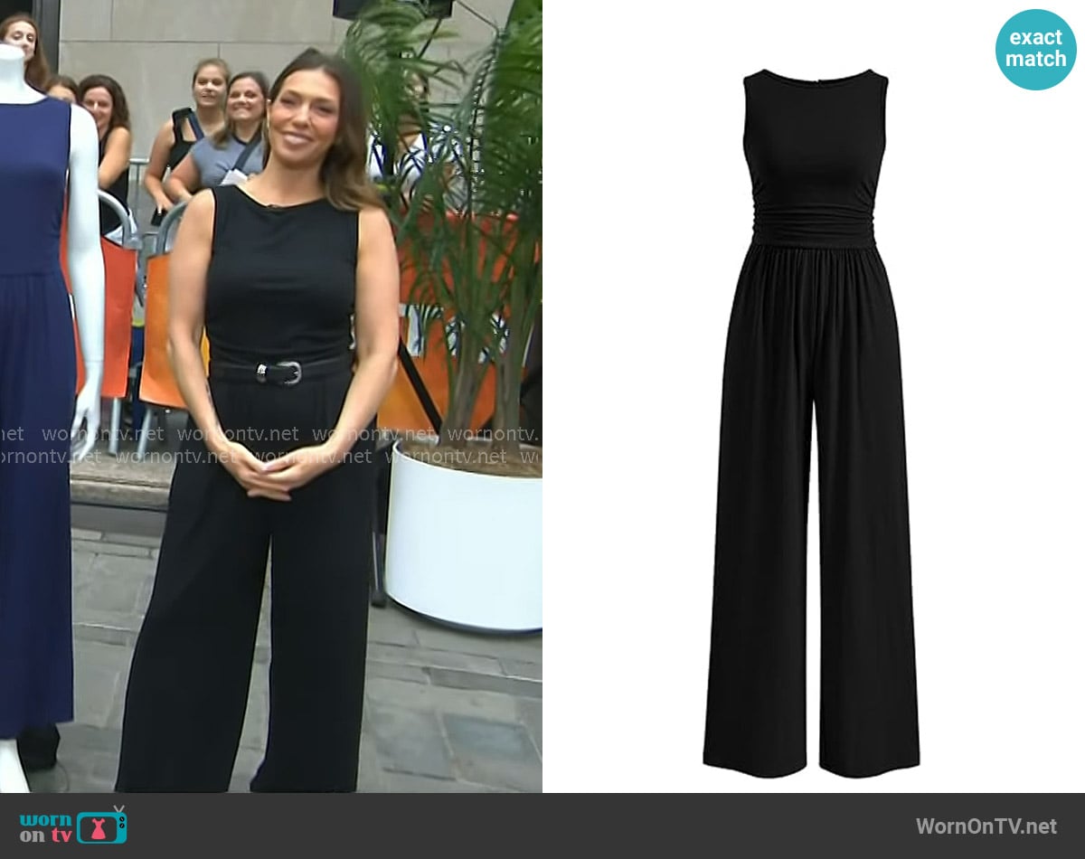 PrettyGarden One Piece Jumpsuits in Black worn by Melissa Garcia on Today