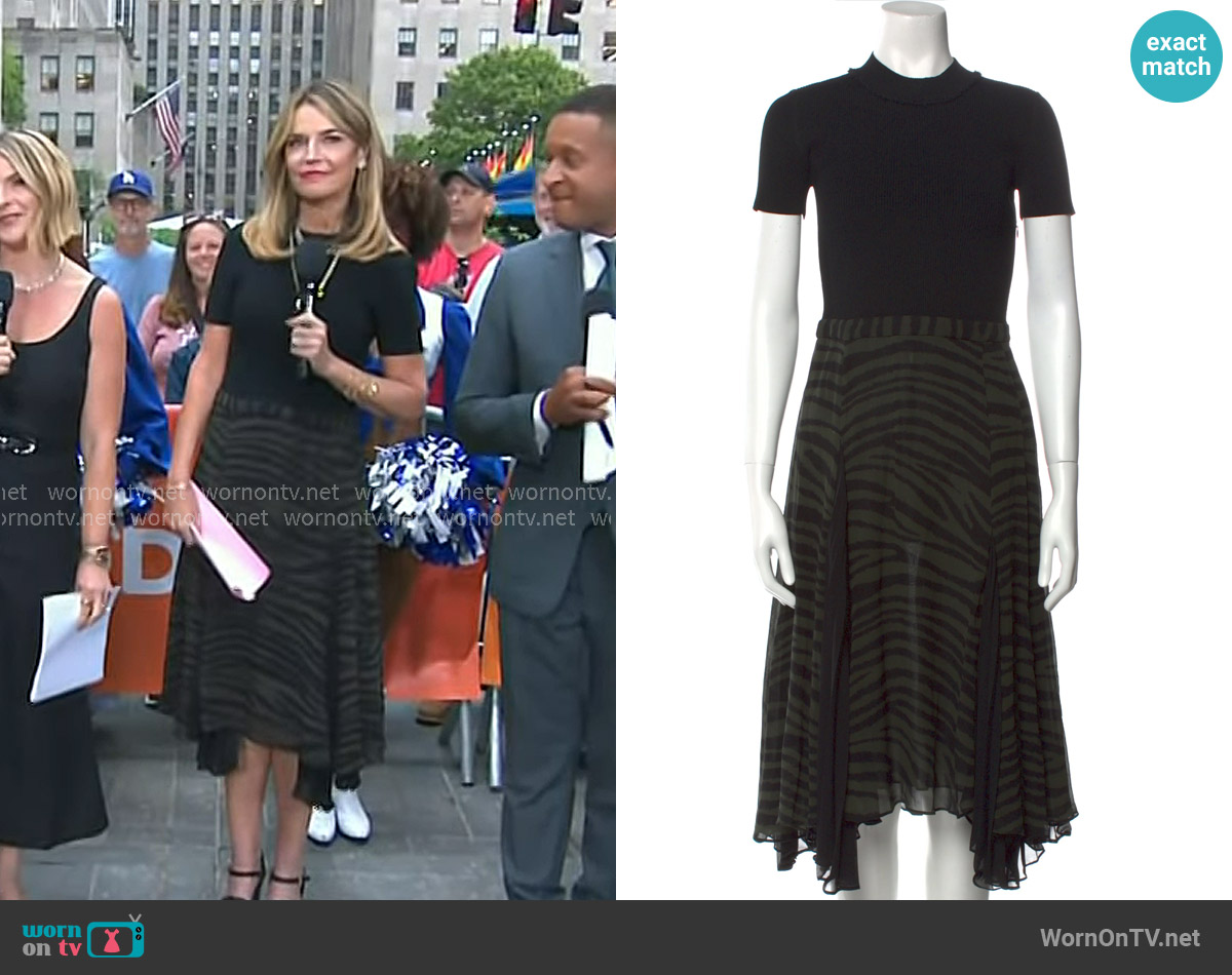 Proenza Schouler Silk Knee Length Dress worn by Savannah Guthrie on Today