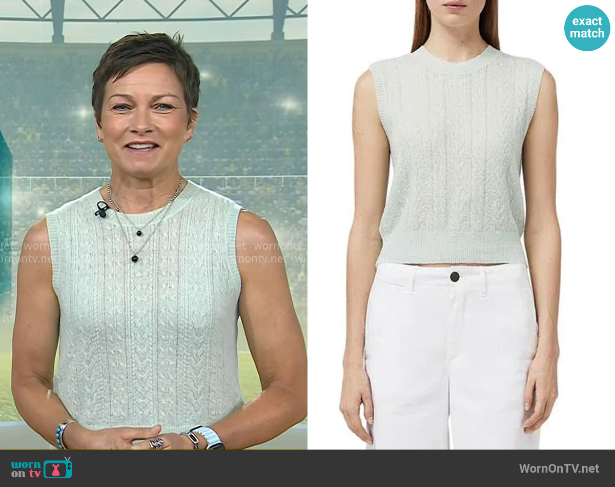 Rag & Bone Kyle Cable Sweater Vest worn by Stephanie Gosk on Today