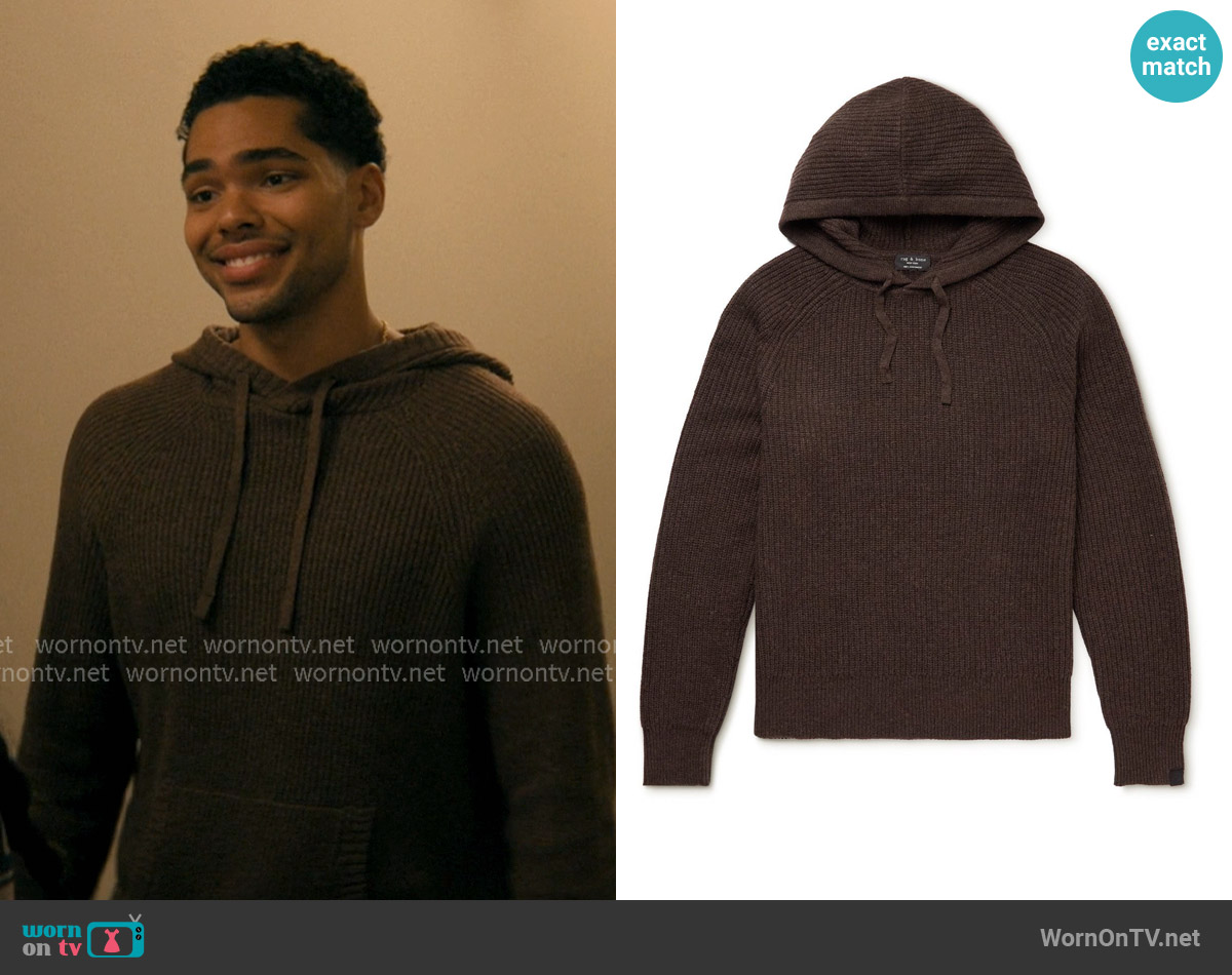 Rag & Bone Pierce Ribbed Cashmere Hoodie worn by Kel Washington (Nicholas Duvernay) on Not Suitable For Work