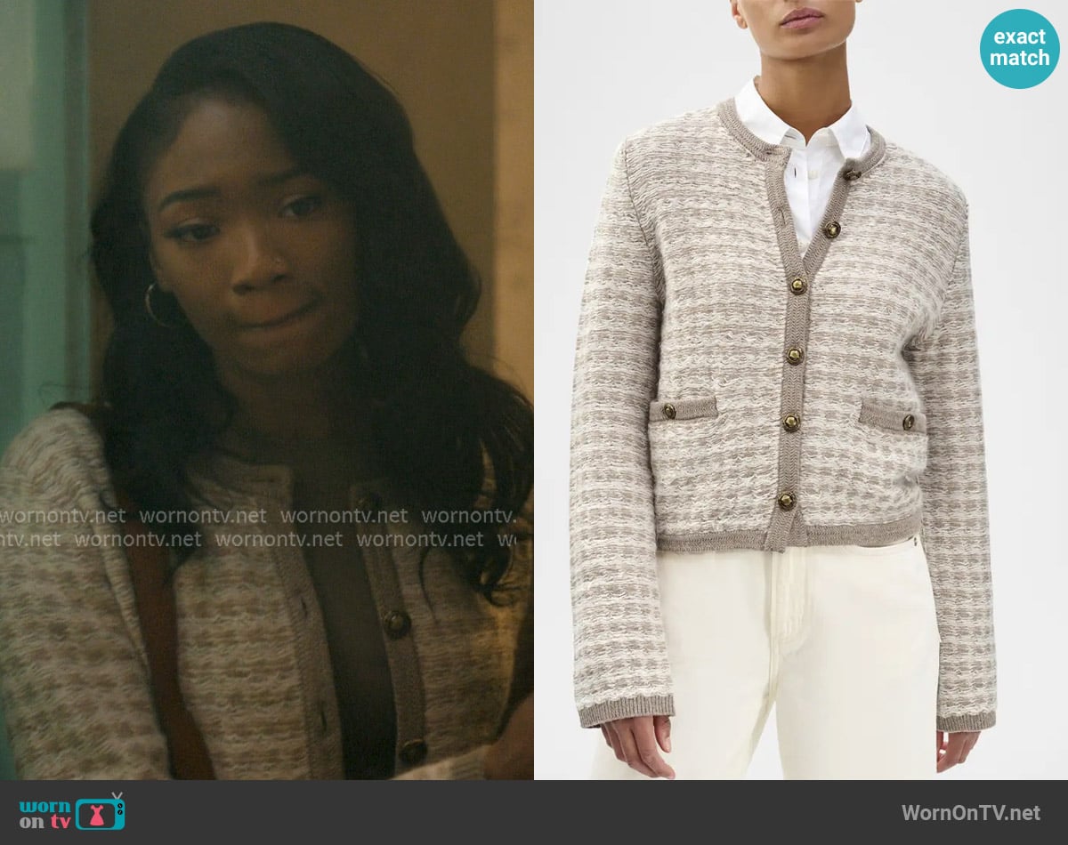Rag & Bone Robyn Stripe Cardigan worn by Jemma St. John (Judae'a) on The Chi