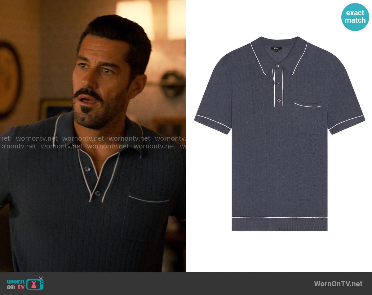 Rails Hardy Polo in Faded Navy worn by  Ronnie Sullivan (Brandon Quinn) on Sweet Magnolias