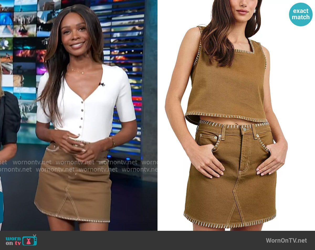 Rails Laurel Embroidered Mini Skirt worn by Zuri Hall on Access Hollywood