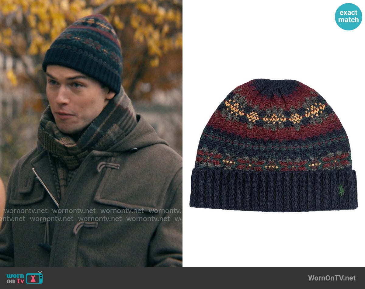 Ralph Lauren Fair Isle Beanie Knit Hat worn by Josh Teitelbaum (Jack Martin) on Not Suitable For Work