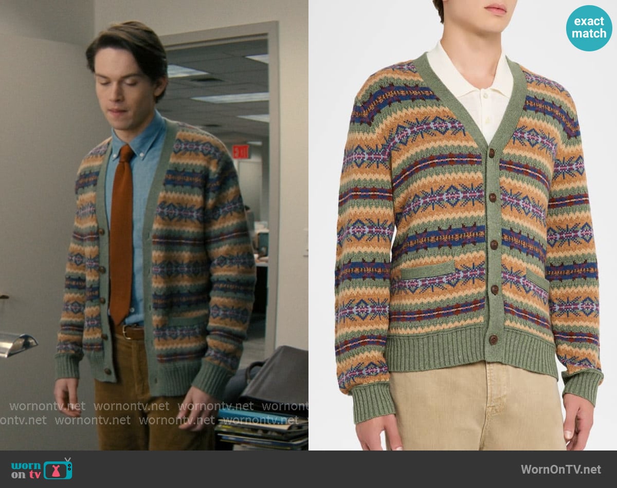 Ralph Lauren Fair Isle Cotton-Blend Cardigan worn by Josh Teitelbaum (Jack Martin) on Not Suitable For Work
