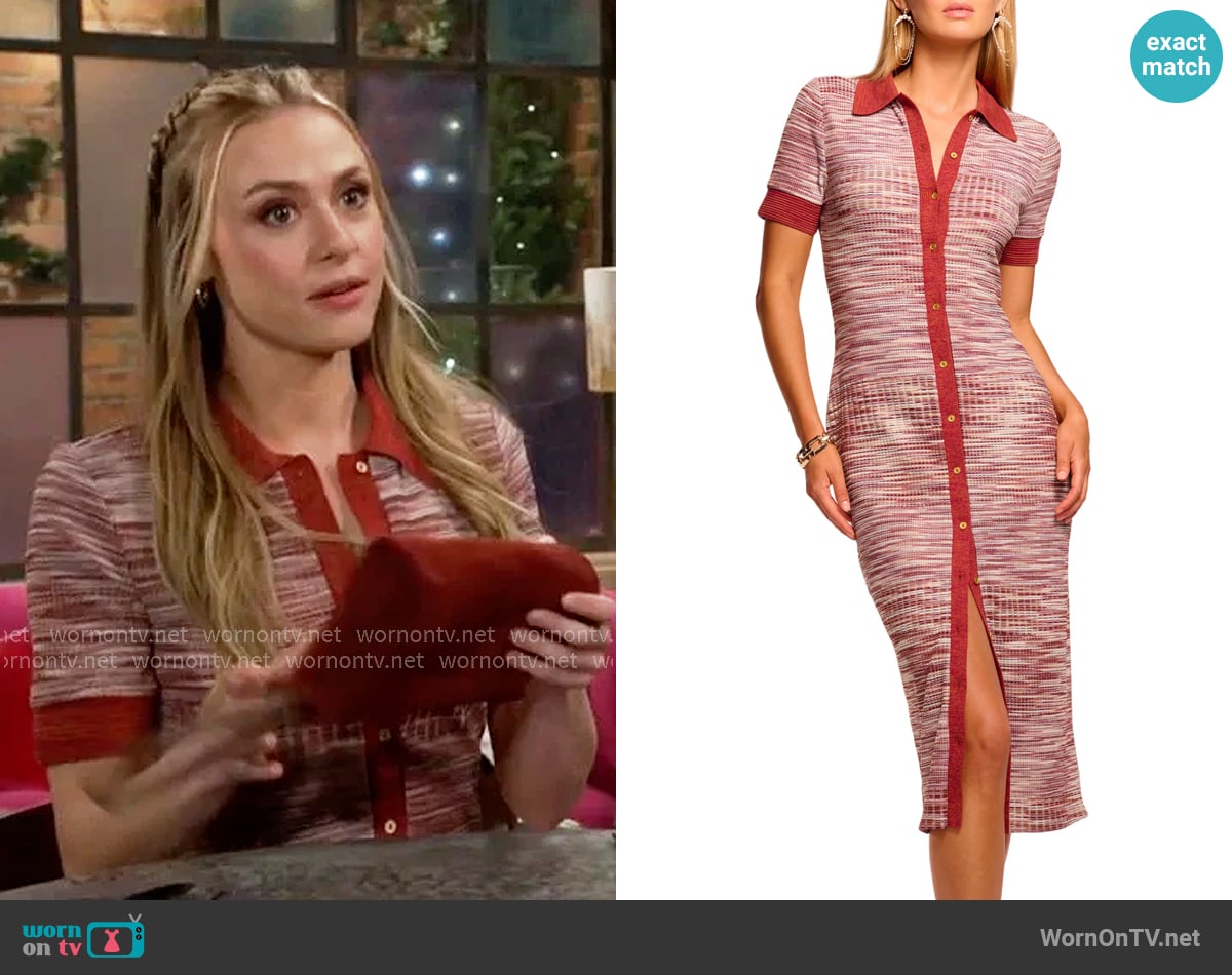 Ramy Brook Elijah Dress in Amber Spacedye worn by Claire Grace (Hayley Erin) on The Young and the Restless