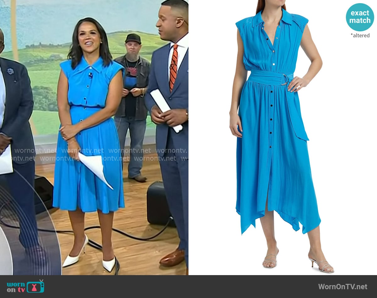 Laura’s blue short sleeve shirtdress on Today Laura’s blue short sleeve shirtdress on Today