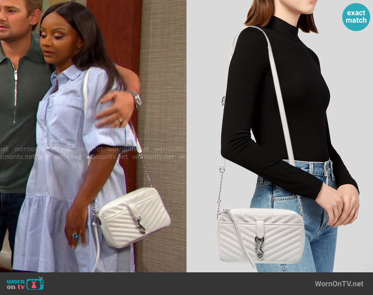 Rebecca Minkoff Edie Shoulder Bag worn by Chanel Dupree (Raven Bowens) on Days of our Lives