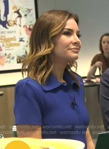 Rebecca’s blue collared short sleeve dress on Good Morning America