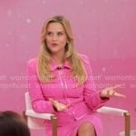 Reese Witherspoon's pink tweed zip jacket and skirt on Good Morning America