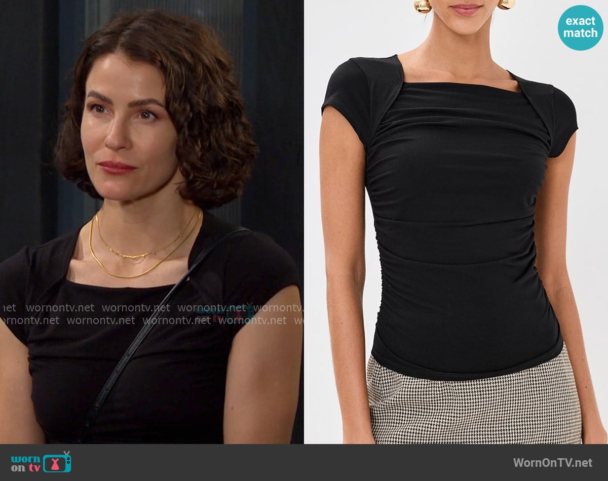Reformation Addison Knit Top worn by Sarah Horton (Linsey Godfrey) on Days of our Lives