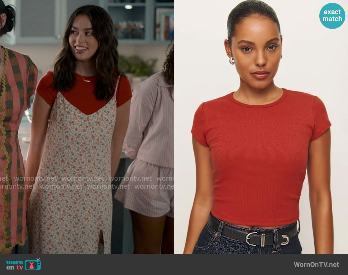 Reformation Muse Tee worn by Annie Sullivan (Anneliese Judge) on Sweet Magnolias